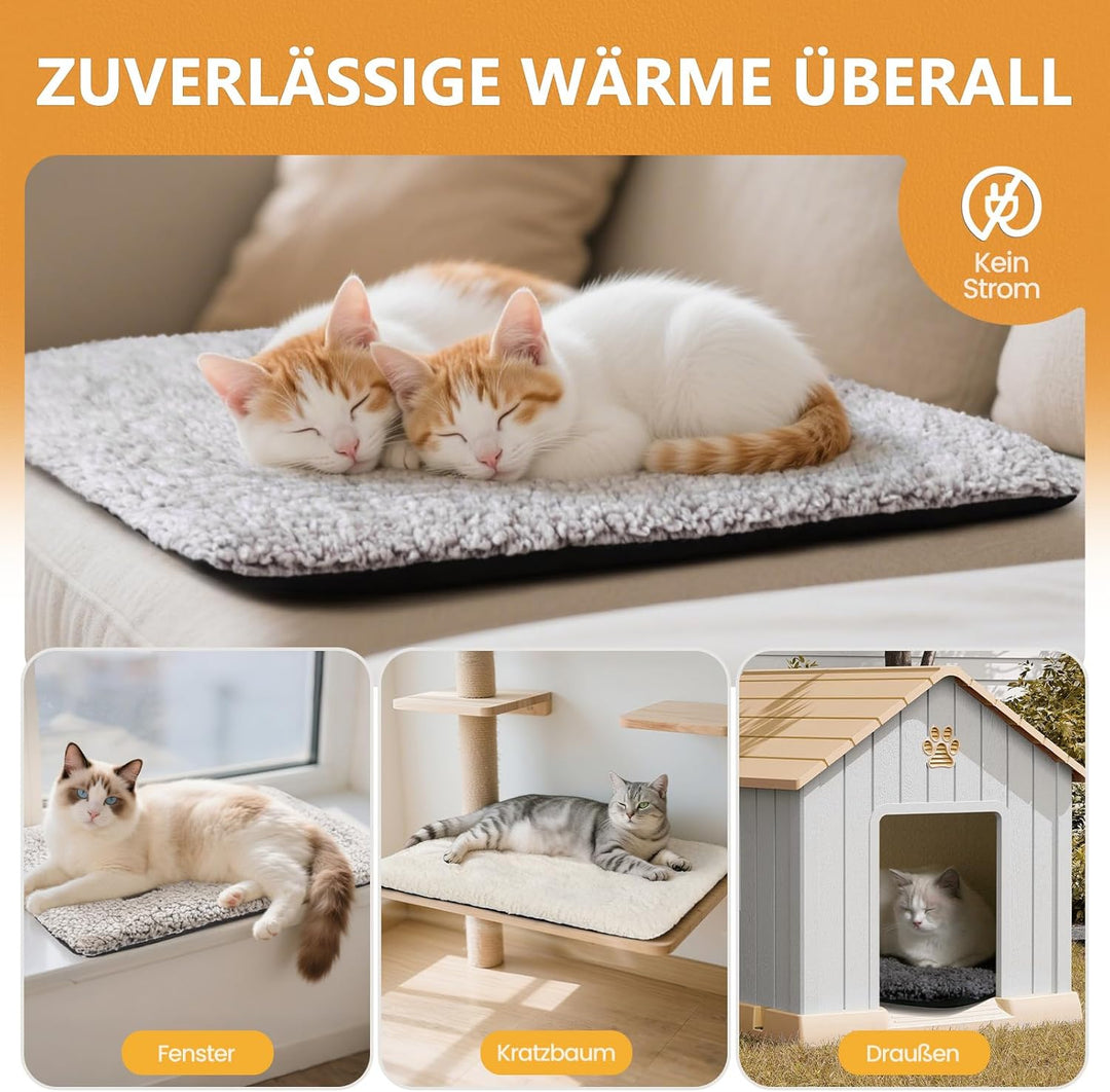 Mora Pets Selbstheizende Katzendecke Heizdecke für Katze Hunde Wärmedecke Selbstwärmend Decke Katze