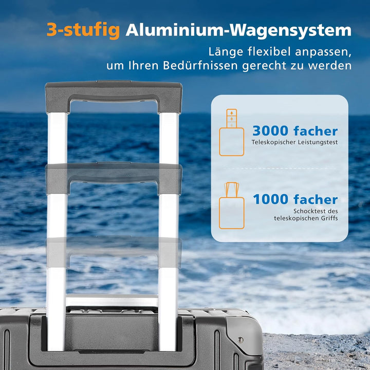 ALPHA CAMP Koffer Grösse XXL Reisekoffer Leicht Hartschalenkoffer Polycarbonat 105L Luggage Suitcase