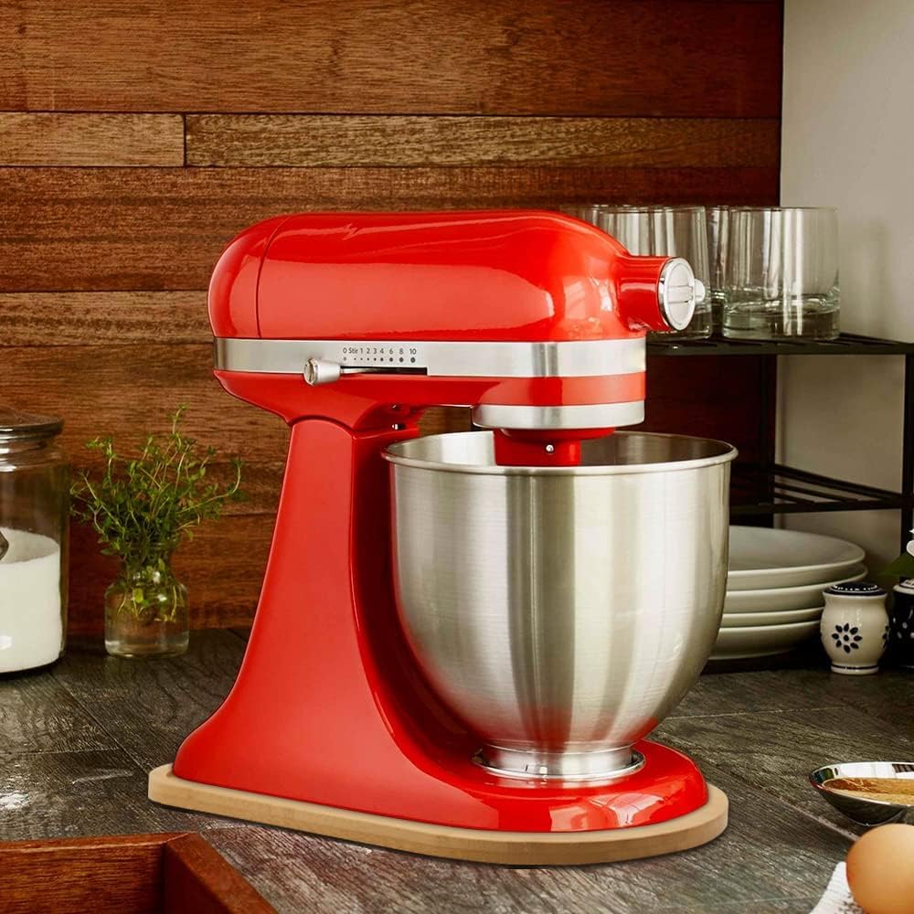 Bambus Gleitbrett für Kitchen Aid Artisan 4.5-5 Qt (4,3L - 4,8L), Verschiebbare Unterlage für Kitche