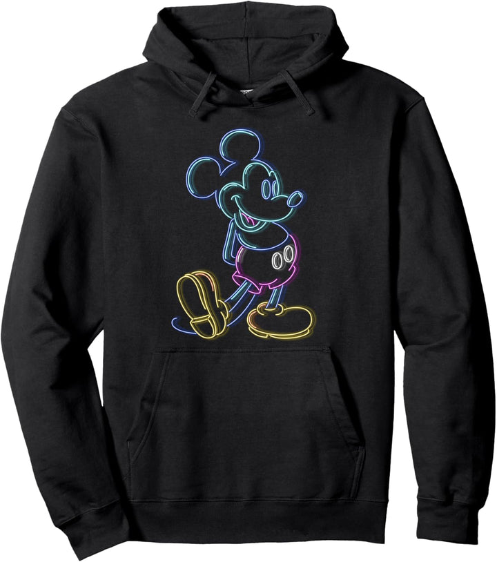 Disney Mickey & Friends Micky Neon Line Porträt Pullover Hoodie