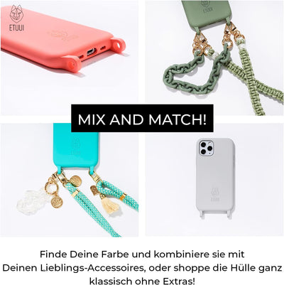 ETUUI Silk Hook Hülle iPhone 14 Plus Black - hochwertige Schutzhülle, Rundumschutz Handyhülle, iPhon