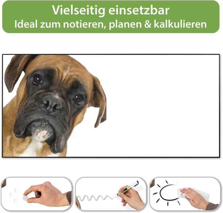 banjado Magnettafel schwarz 78 x 37cm / Magnetwand Metall/Magnetpinnwand als Memoboard/Pinnwand Magn
