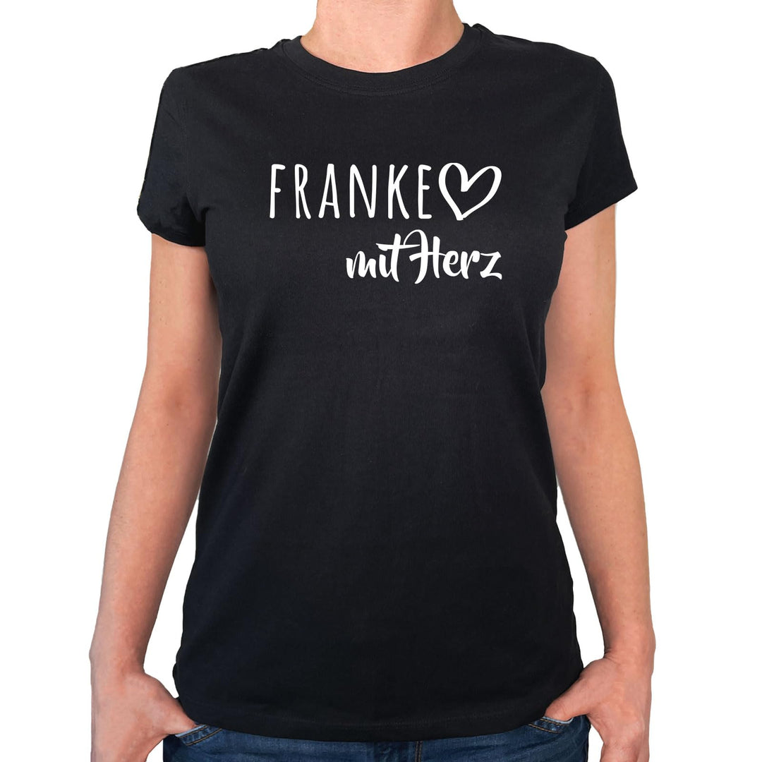 huuraa Damen T-Shirt Franke mit Herz Geschenk Oberteil Grösse XS-XXL Bio Baumwolle Fairtrade Franke