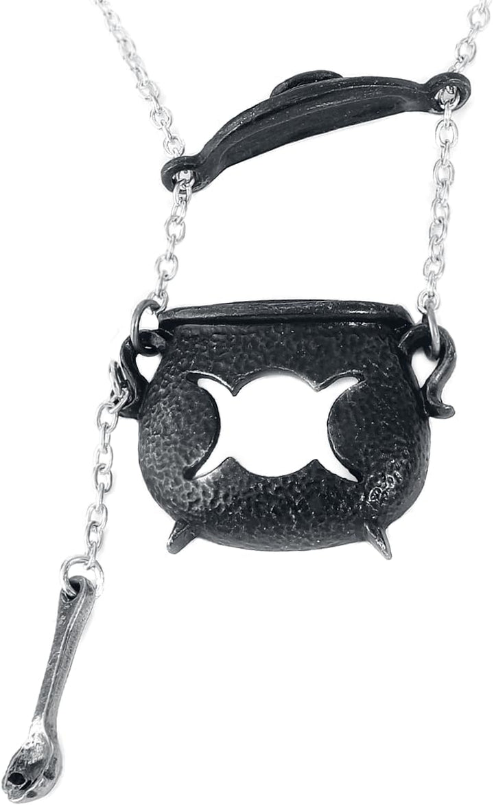 Alchemy Gothic Witches Cauldron Frauen Halskette schwarz/silberfarben Gothic, Schwarz/Silberfarben