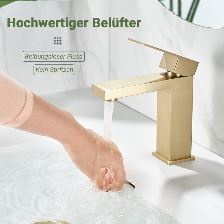 Wasserhahn Bad Gold Mischbatterie waschbecken, wasserhähne bad Badarmaturen Mischer 1 Loch, Moderne