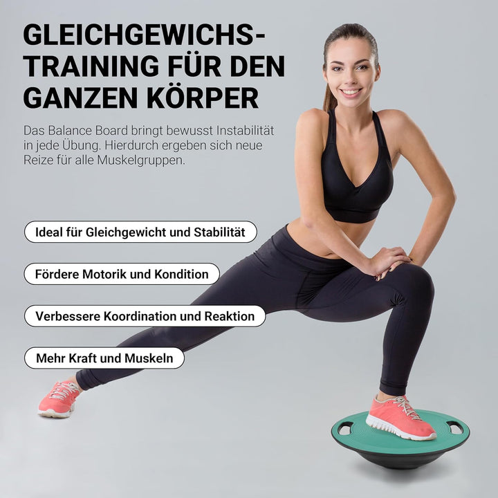 MSPORTS Balance Board Premium 40 cm Durchmesser inkl. Übungsposter und Work Out App GRATIS - Therapi