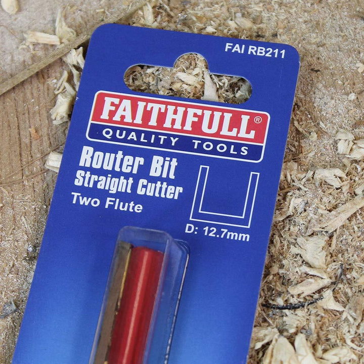 Faithfull - Fräser Hartmetall Zwei Flöten 12.7mm x 50mm 1/2in Schaft - FAIRB211, 12.7mm x 50mm