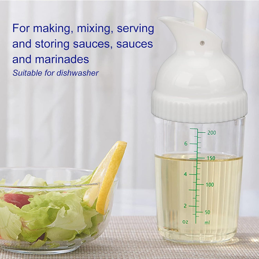 CCYLEZ Salat-Dressing-Shaker, 200 ml Salat-Dressing-Glas mit Deckel, Gute Griffe für die Küche, verh
