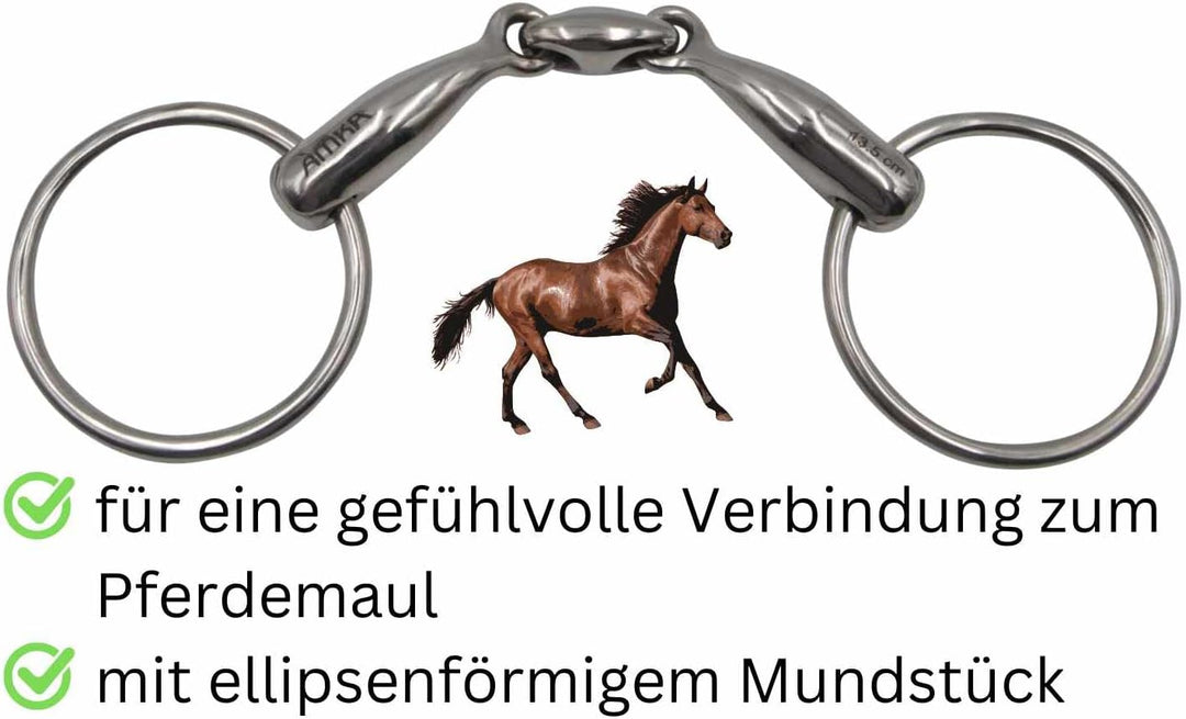 AMKA Wassertrense doppelt gebrochen massiv Edelstahl Stärke 18 mm, Ringe 65 mm 15,5, 15,5