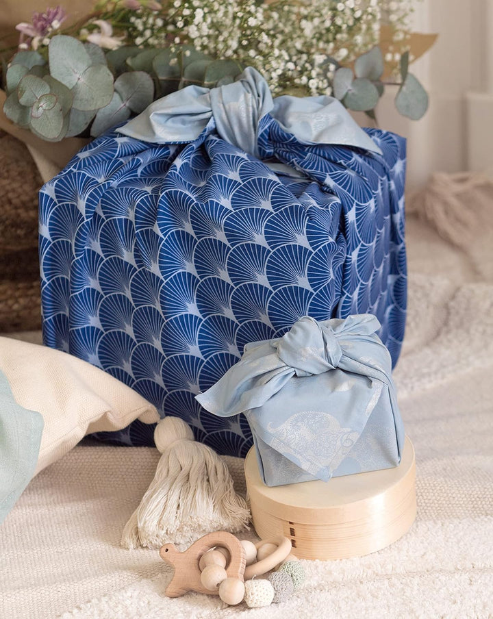 FabRap Furoshiki Stoff Geschenkverpackung, wiederverwendbare doppelseitige Stoffverpackung mit einem