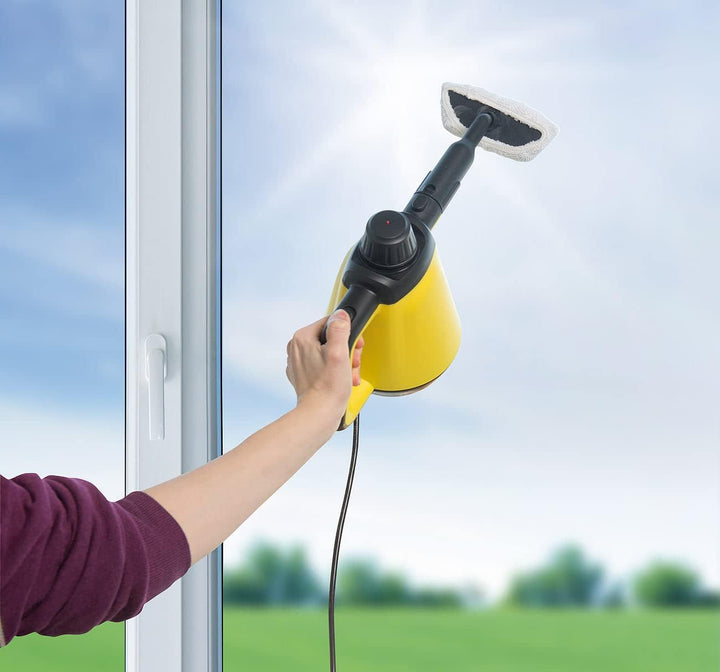 Sichler Haushaltsgeräte Tragbarer Dampfreiniger: 2in1-Hand-Dampfreiniger, Dampf-Mopp &-Besen, 16-tlg