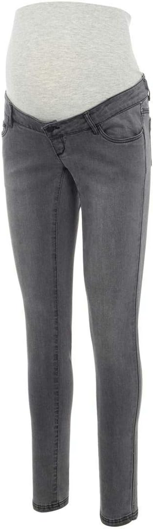 MAMALICIOUS Damen Mllola Slim Grey Jeans A. Noos Umstandshose, Grey Denim, 34W 34L EU