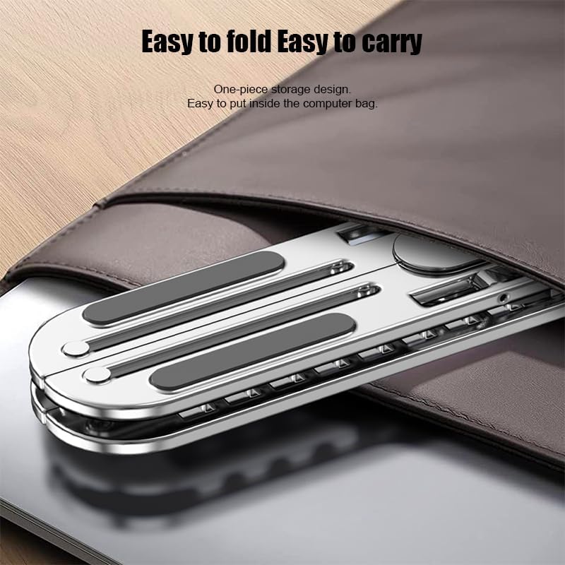 FBJ&Cunma Faltbarer Tragbarer Laptop Ständer, Aluminium Laptop Riser, Computer Ständer für Schreibti