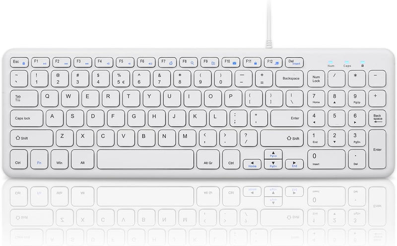 Perixx PERIBOARD-213W Wired Quiet USB Scissor Keyboard - 14.45x4.76x0.70 Inches - Compact Design wit