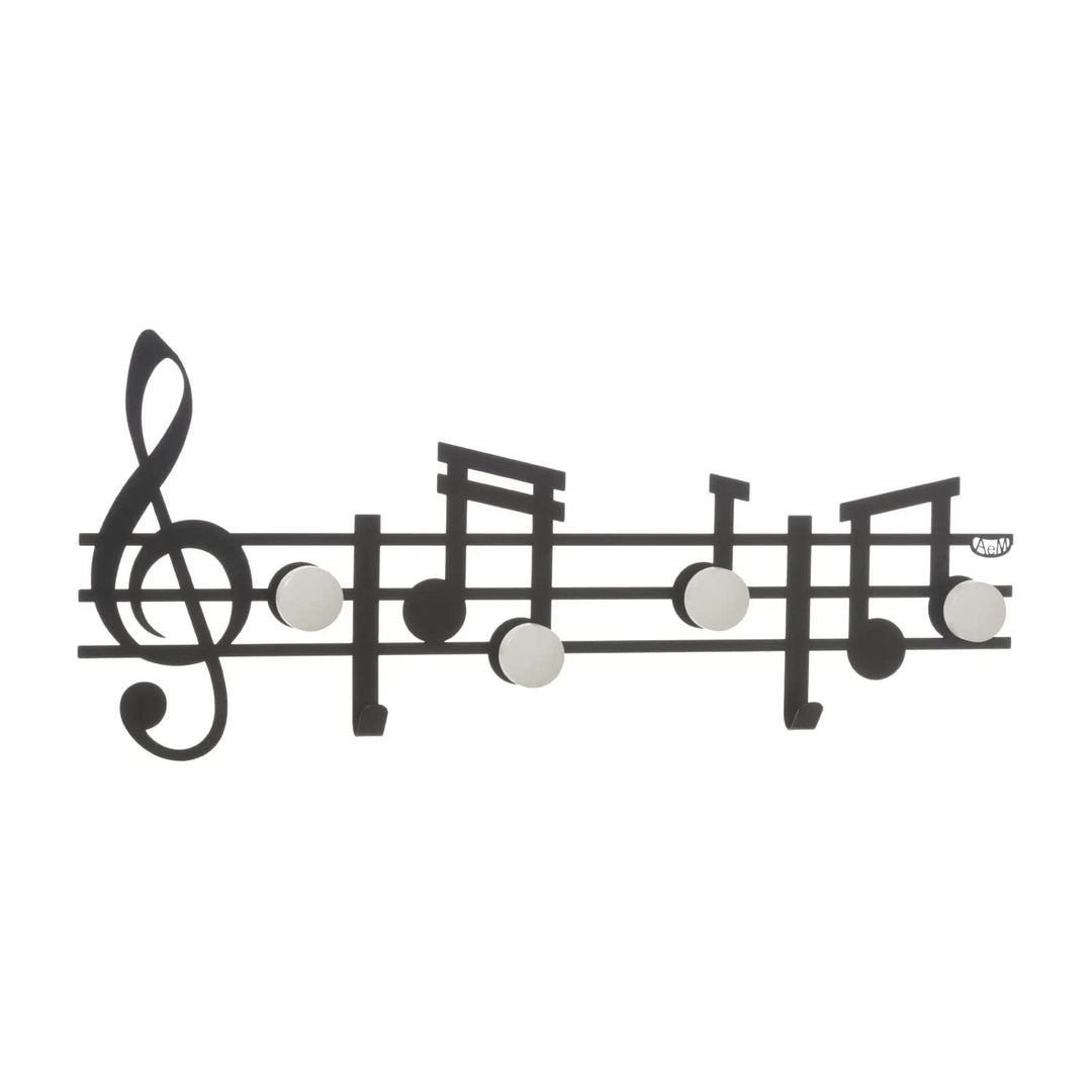 Arti & Mestieri Musica - Design Garderobe 100% Made in Italy - aus Eisen, 70 x 30 cm - Schwarz geprä