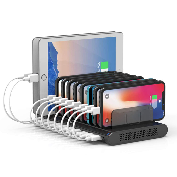 Alxum Handy USB Ladestation Mehrfach, 60W 10 Ports USB Ladestation Mehrere Geräte mit Multiport Schn