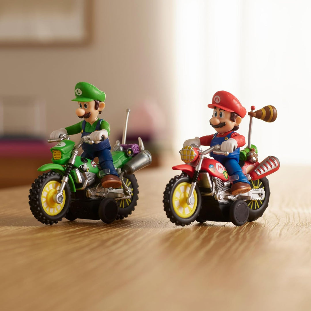 „Super Mario Galaxy“-Film: Mario mit Motorrad – 2,5" / 6,35 cm grosse Actionfigur, offiziell lizenzi
