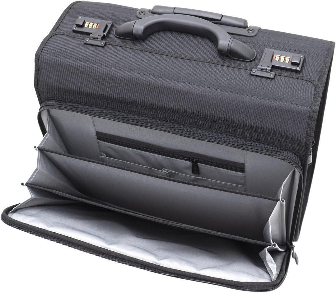 Pilotenkoffer Aktenkoffer Unisex Lehrerkoffer Trolley 47 cm Schwarz