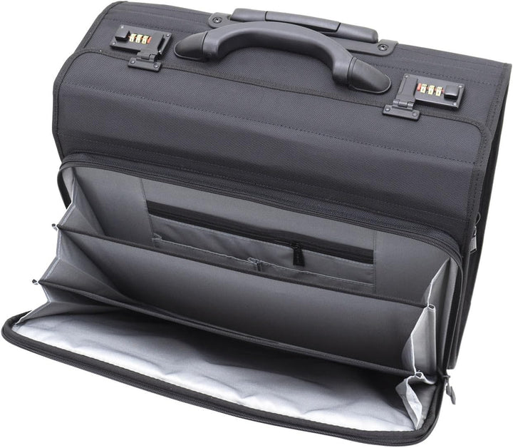 Pilotenkoffer Aktenkoffer Unisex Lehrerkoffer Trolley 47 cm Schwarz