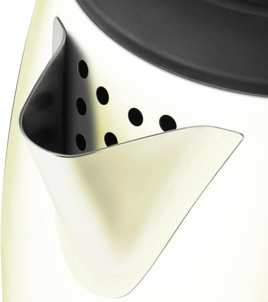 Emerio Wasserkocher aus Edelstahl, 1.0L Volumen, 2000 Watt, 360° Basis, Edelstahl Beige, Beige