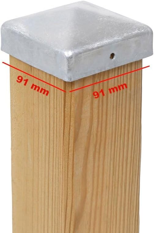 15 x Pfostenkappe Pyramide 91 x 91 mm – Feuerverzinkter Stahl, wetterfest – für Holzpfosten 90 x 90