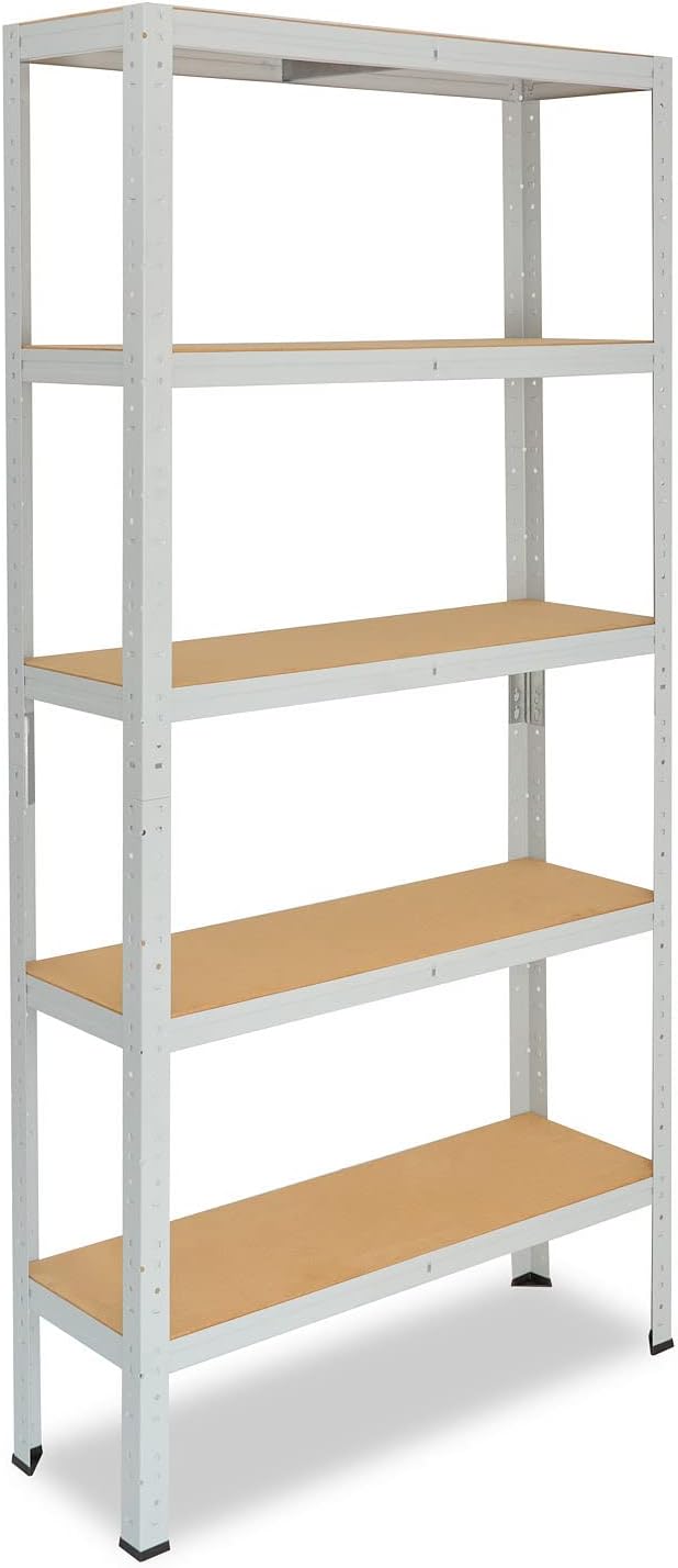 shelfplaza® 180x70x30cm OFFICE Lagerregal Büro Schwerlastregal lichtgrau/Metall Regal Büro mit 5 Böd