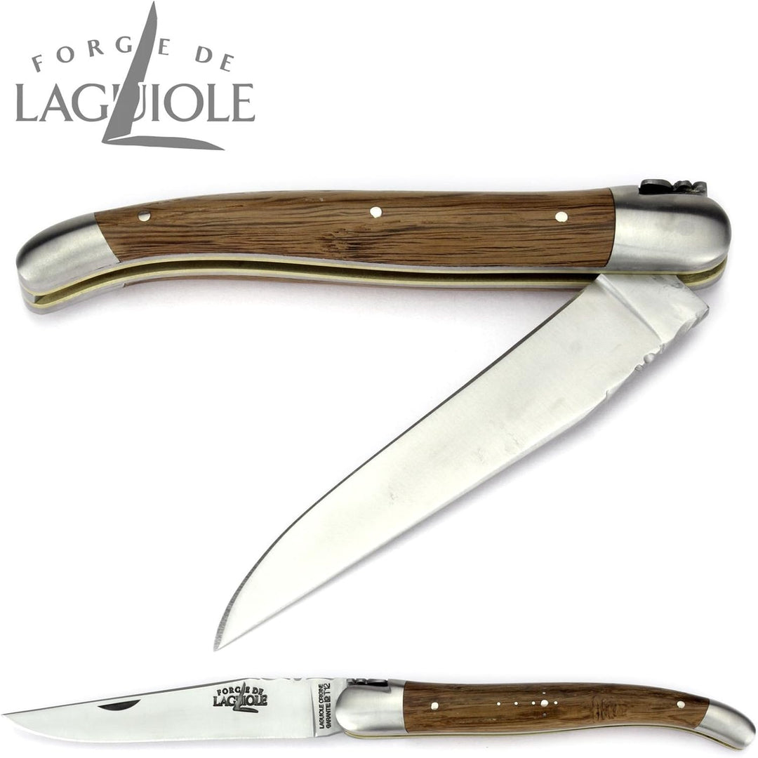 Forge de Laguiole Collection Taschenmesser - 12 cm - Griff fossile Mooreiche - Doppelplatine - Kling