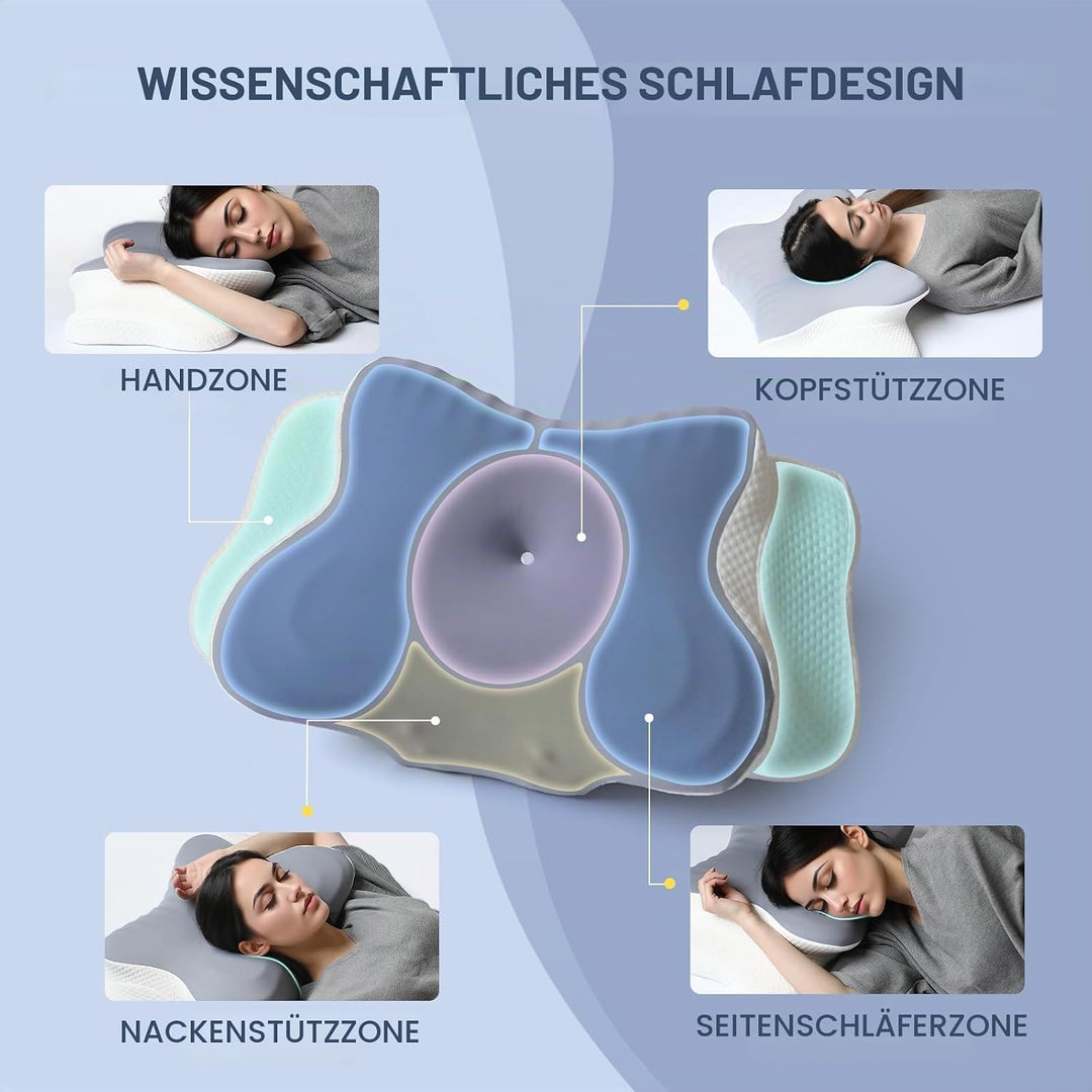 Seitenschläferkissen aus Memory Foam, Ergonomisches Nackenstützkissen Kopfkissen, Orthopädisches Nac