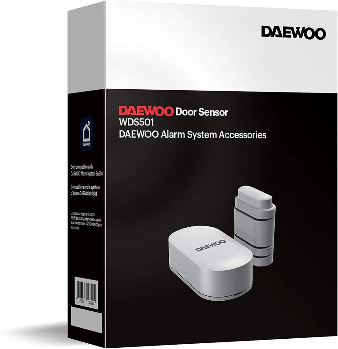 DAEWOO Türschalter WDS501 für DAEWOO SA501 Alarme, 868 MHz Technologie, kommt mit Halterung für Vers