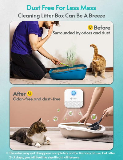DownyPaws Katzenstreu-Geruchsbeseitiger, Katzentoiletten-Desodorierer für alle Arten von Katzentoile