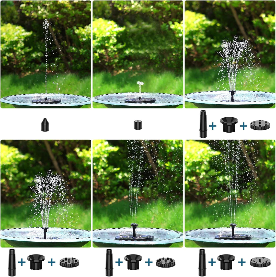 AISITIN 2PCS 3,5W Solarbrunnen für Draussen mit 4 Stützstangen und 10 Düsen | Solar Springbrunnen fü