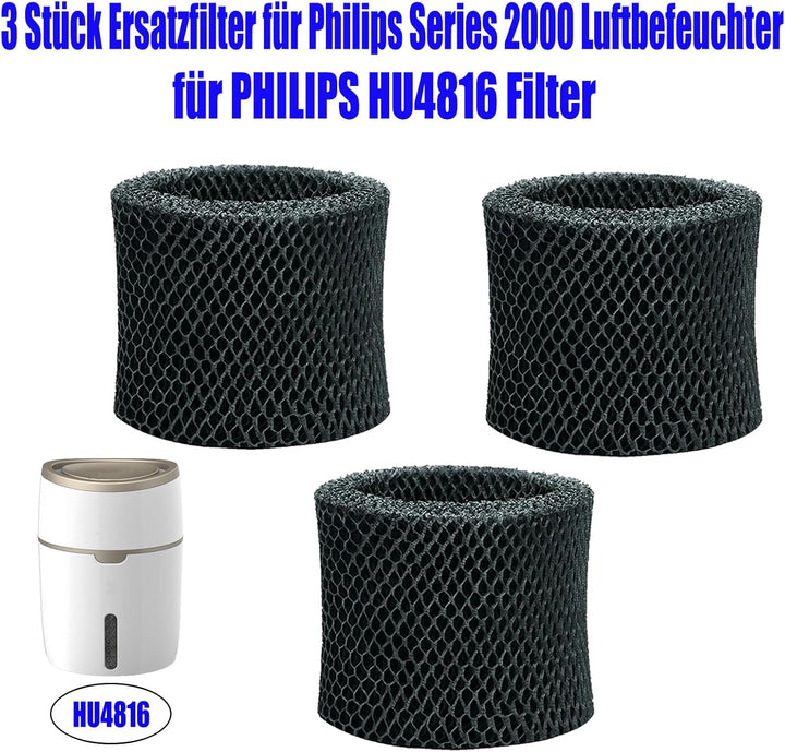 3er FY2402/30 Ersatzfilter für Philips Series 2000 Luftbefeuchter | Activated Carbon Upgrade Filter