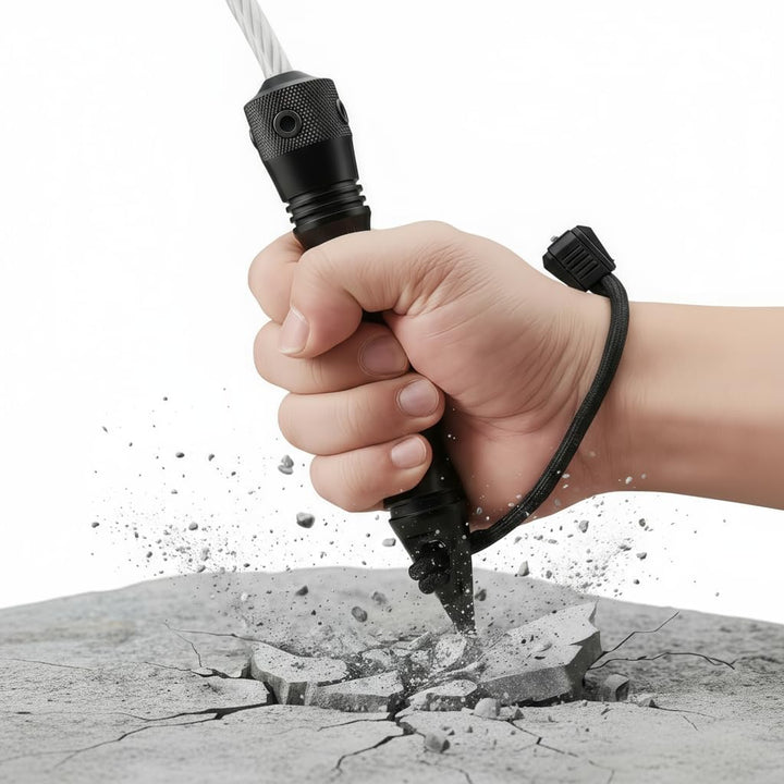 Survival Gross ++ Kubotan mit Whip | Selbstverteidigung | Fensterbrecher Punch mit PU-Leder Aufbewah