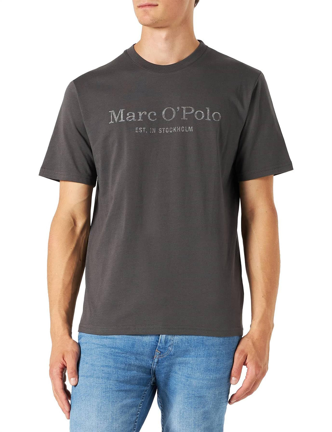 Marc O'Polo Herren B21201251052 T-Shirt, gray pinstripe, M M Grau New, M Grau New