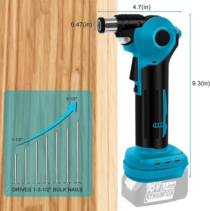 Akku Automatik Hammer kompatibel mit Makita 18V Akku, Elektro Nagel Hammer mit verstellbarem 3-Posit