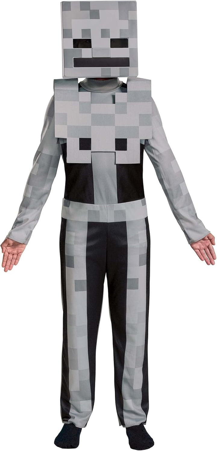 Minecraft Skeleton Costume for Kids, Video Game Inspired Character Outfit, Classic Child Size, (3T-4