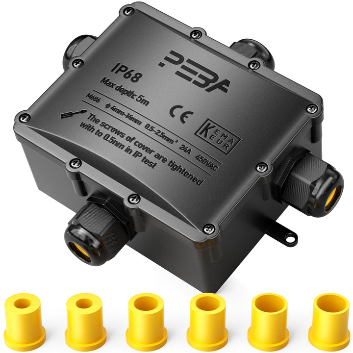 PEBA Abzweigdose IP68, Klemmkasten, Wasserdichte Kabelverbinder, Aufputz Verteilerdose Aussen Wasser