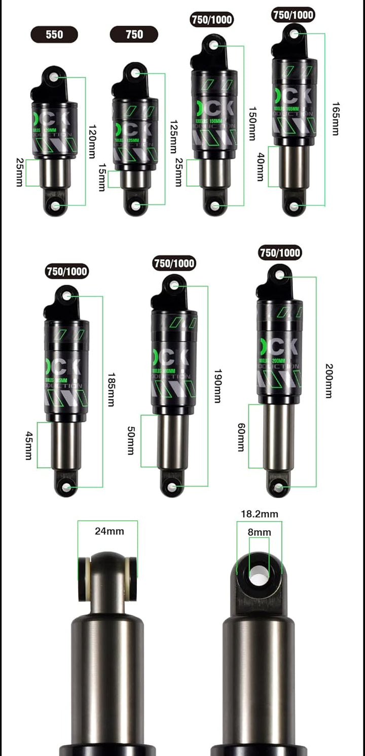 Chooee Fahrrad Stossdämpfer hinten 120mm 125mm 150mm 165mm 185mm 190mm 200mm Mountainbike Dämpfer Hi