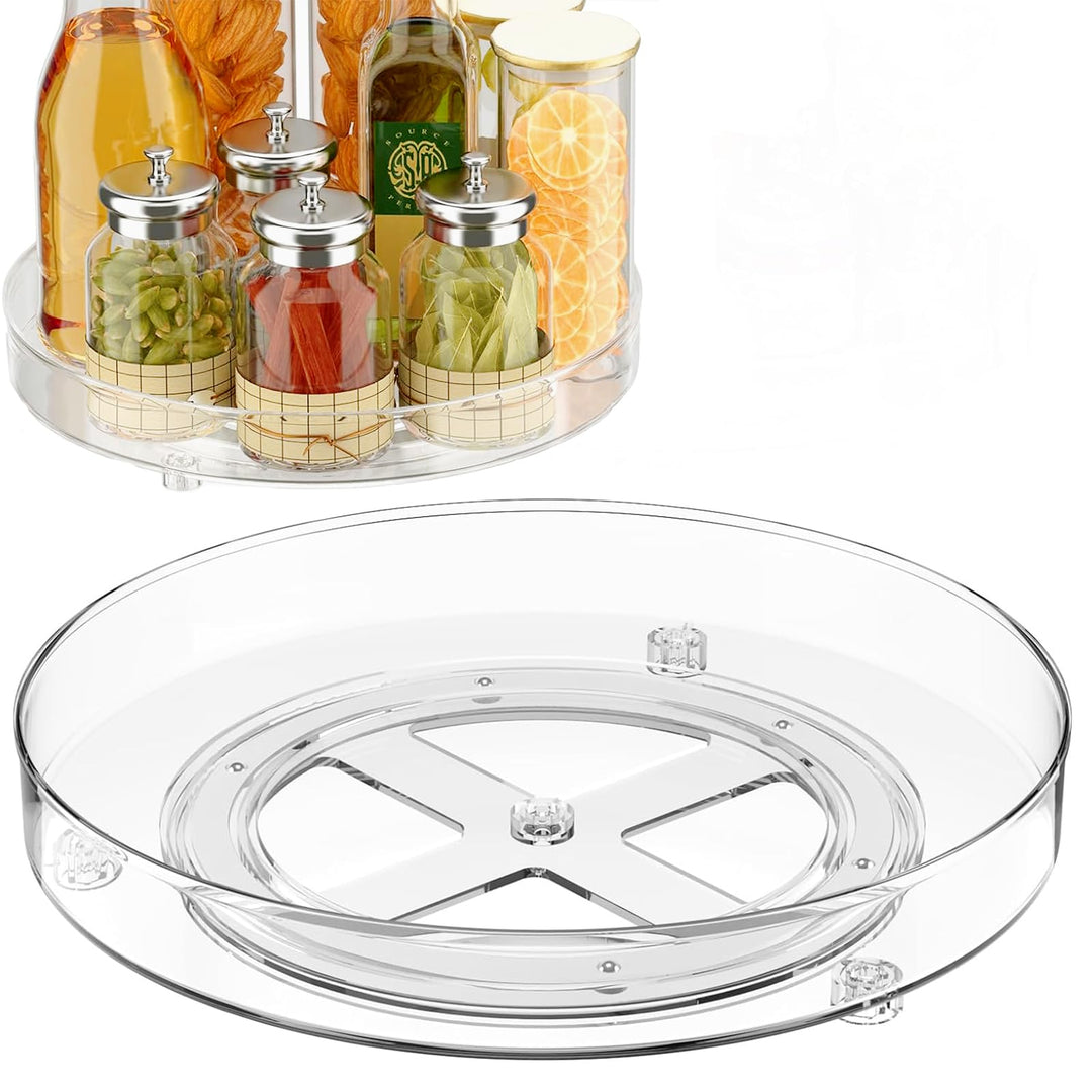 JESIFFY 2 Stück Lazy Susan drehteller Organizer Kühlschrank 27cm+23,5cm, drehplatte kühlschrank Rond