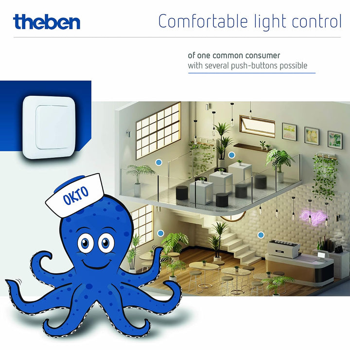 Theben 3120131 Okto ES12-UC Elektronischer Stromstossschalter I 1 Schliesser I Potenzialfreier Multi