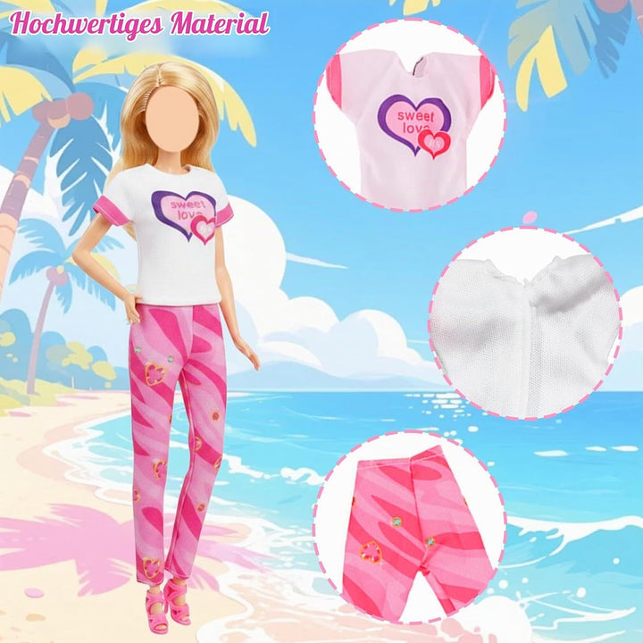 36 Schwimmbad Puppenkleidung für 11.5 Zoll Puppen Kompatibel mit Barbie Puppen, 1 Rutsche Pool 6 Som