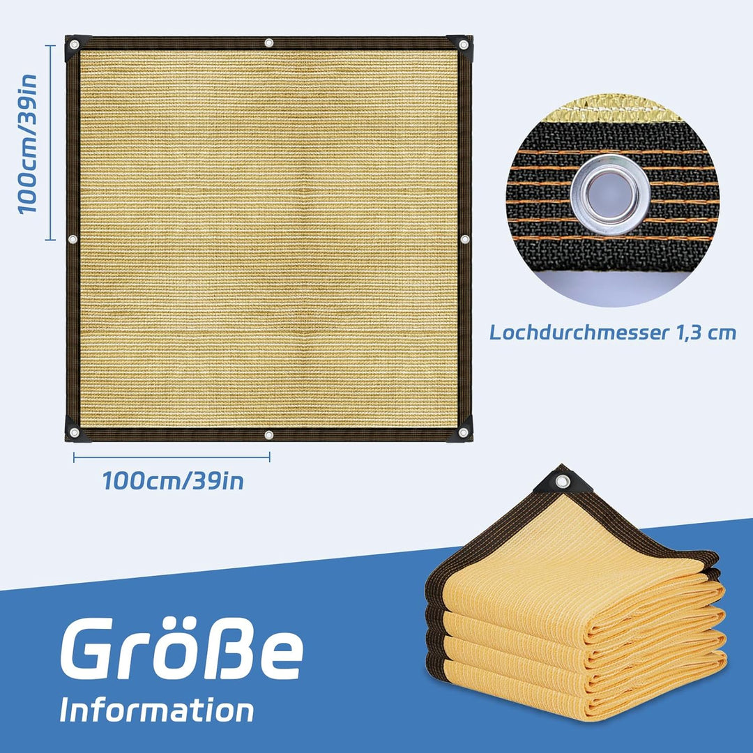 Schattierungsnetz,Schattiernetz mit ösen, 95% Shading Rate UV-Beständiges für Pflanzenschutz Gewächs