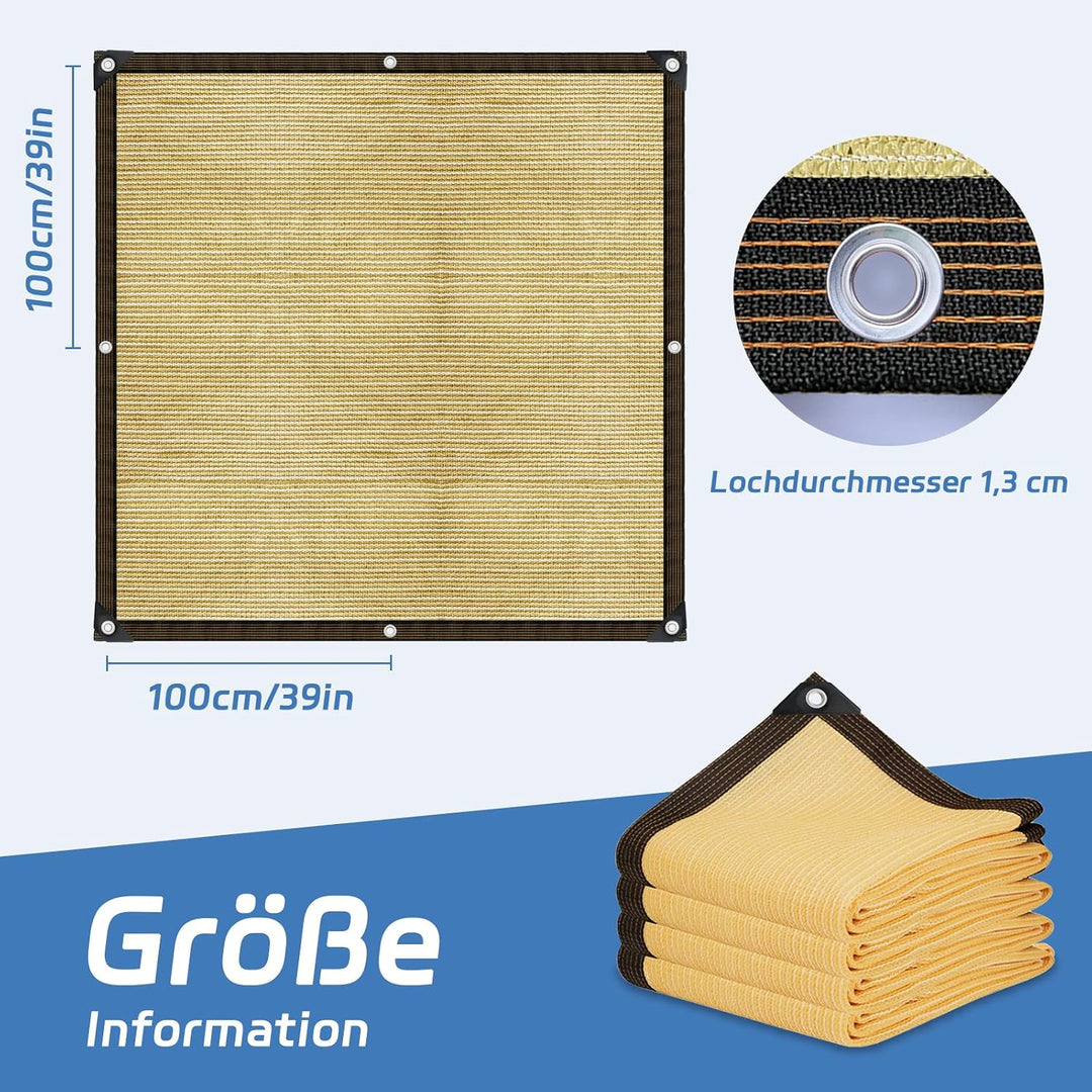 Schattierungsnetz,Schattiernetz mit ösen, 95% Shading Rate UV-Beständiges für Pflanzenschutz Gewächs