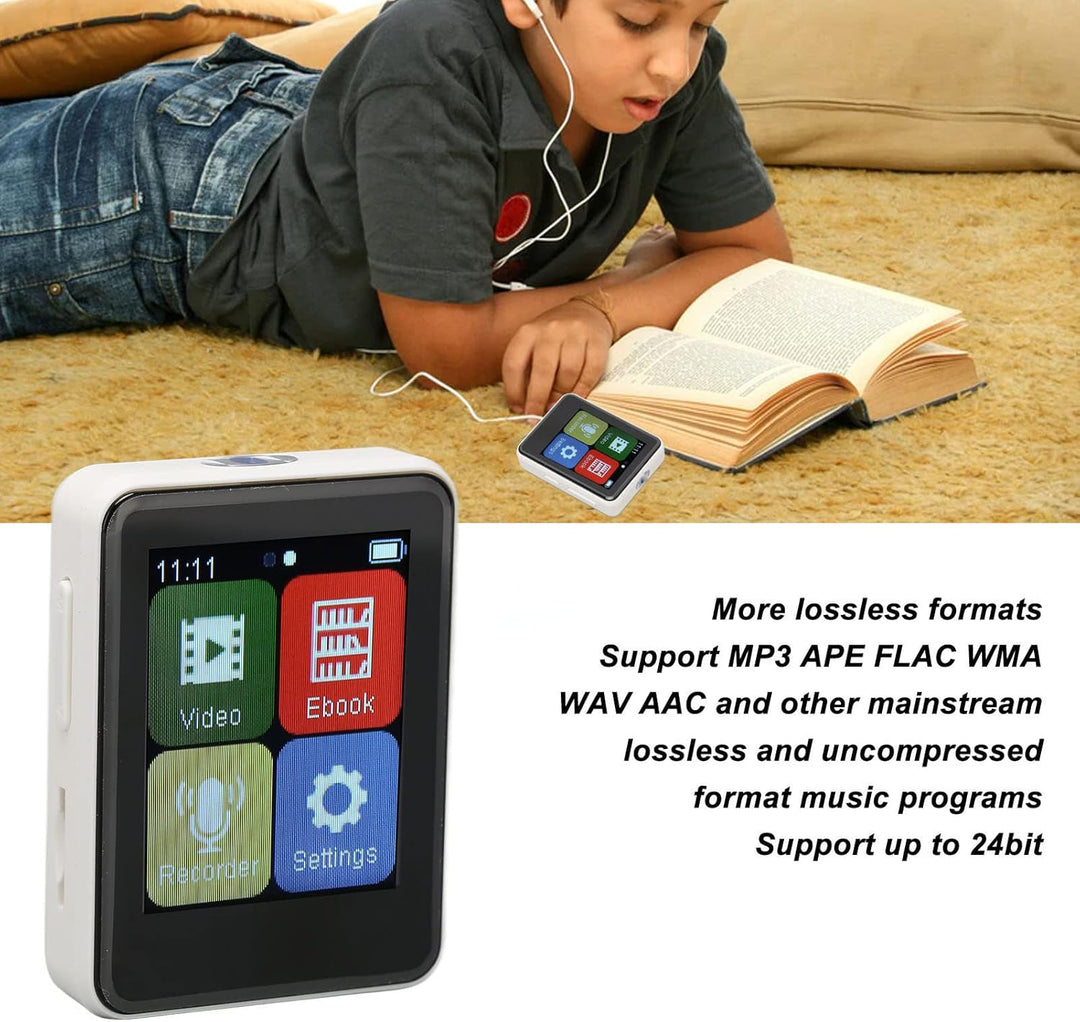 MP3-Player, MP4-Player mit Bluetooth 5.0, 1,8-Zoll-Voll-Touchscreen, Tragbarer Musik-Player mit Laut
