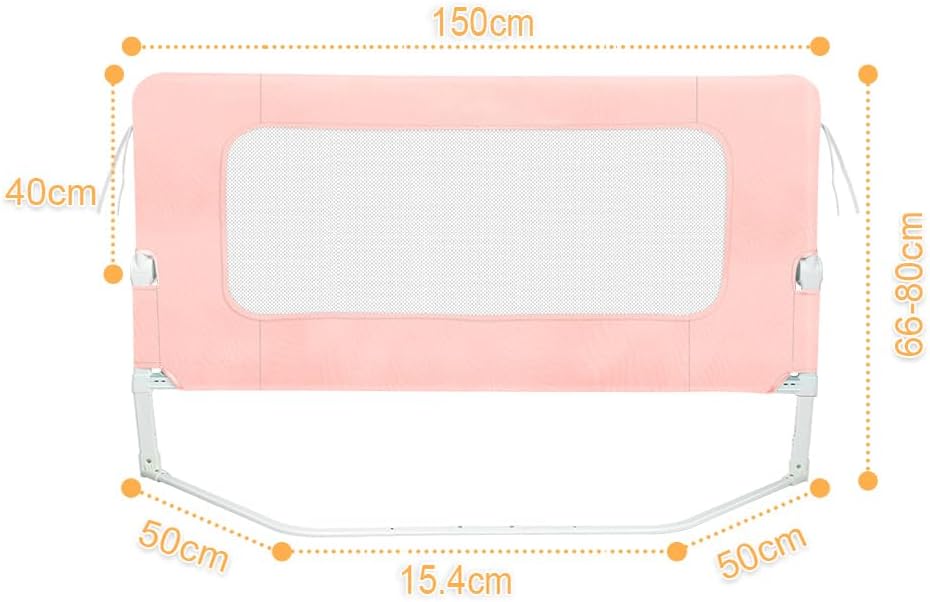 OHMG Bettgeländer,Sicherheitsgitter für Kinder,Sicherheitsgitter für Bett,höhenverstellbar,tragbar,B