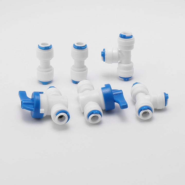 10 M Wasserversorgung Rohr Schlauchanschlussset, 1/4" PE-Schlauch für RO-Wasserfiltersystem-Kühlschr