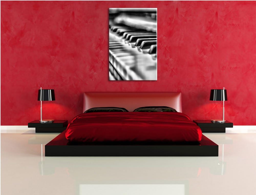 Pixxprint Elegantes Klavier als Leinwandbild/Grösse: 100x70 cm/Wandbild/Kunstdruck/fertig bespannt,
