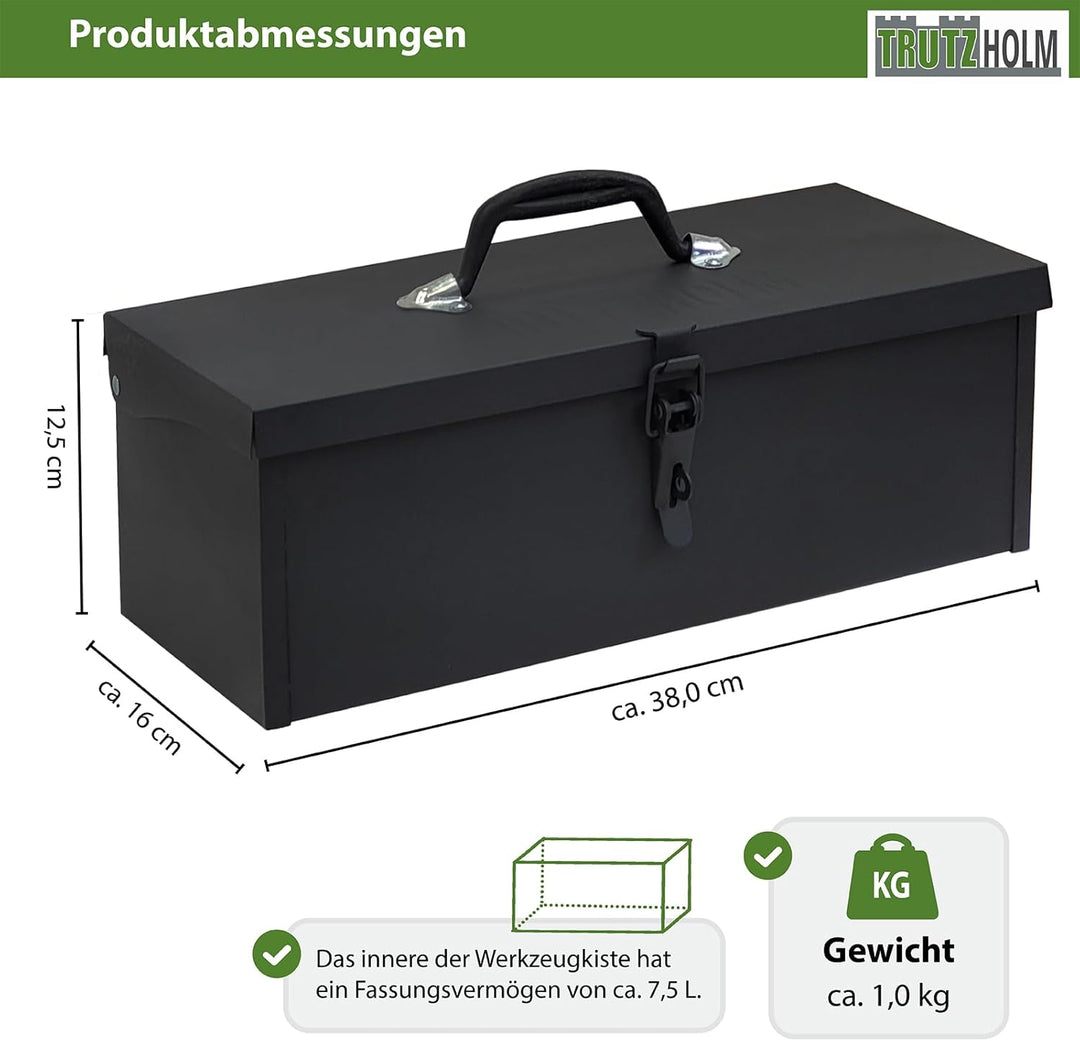 TRUTZHOLM Werkzeugkiste verschiedene Fachanzahl aus Stahl, klappbare Tragegriffe, universell einsetz