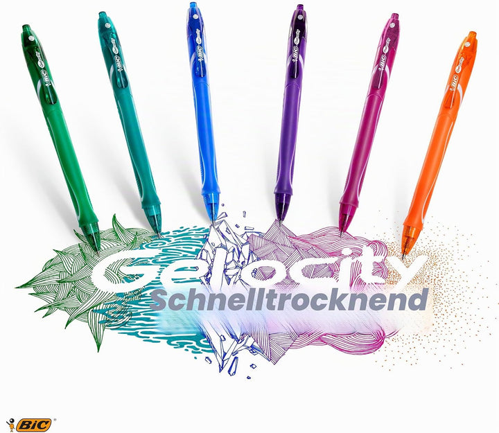 BIC Gel-ocity Quick Dry Gelschreiber, schnell trocknend Pack of 13 farblich sortiert farblich sortie