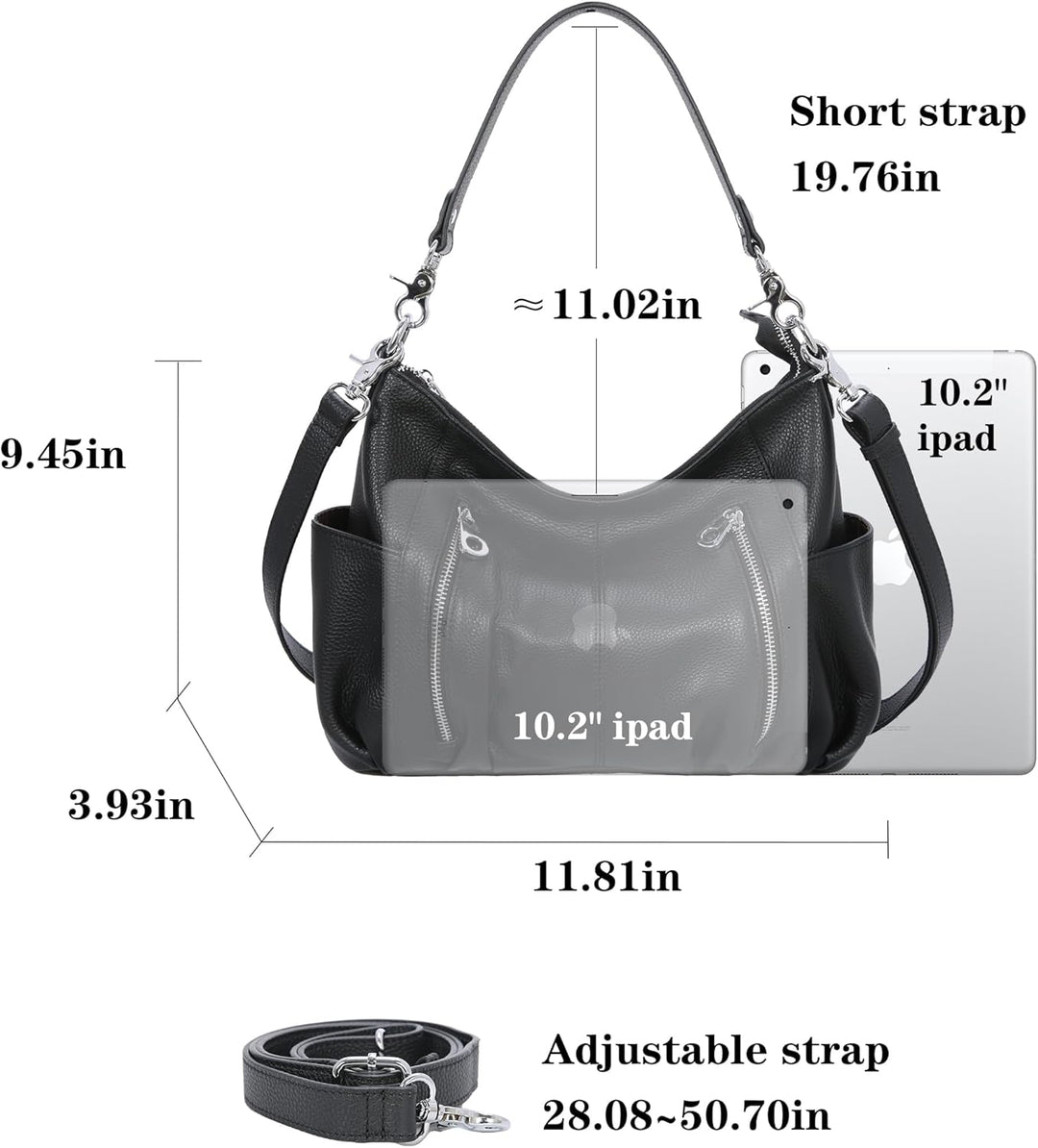 HESHE Echtes Leder Geldbörsen für Frauen Schulter Hobo Bag Crossbody Satchel Handtaschen Designer Da